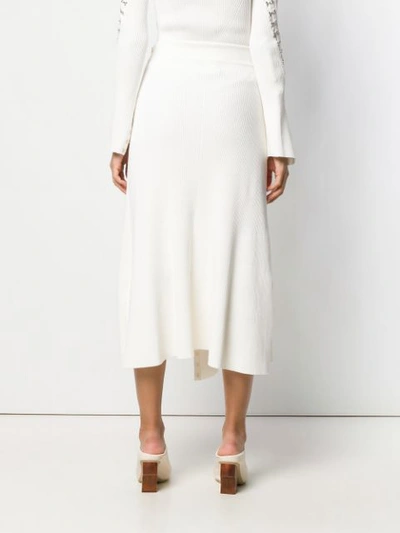 Shop Alexander Mcqueen Hook And Eye Embellished Skirt In White
