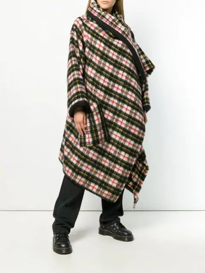 Pre-owned Jean Paul Gaultier Vintage Check Shawl-collar Coat In Black