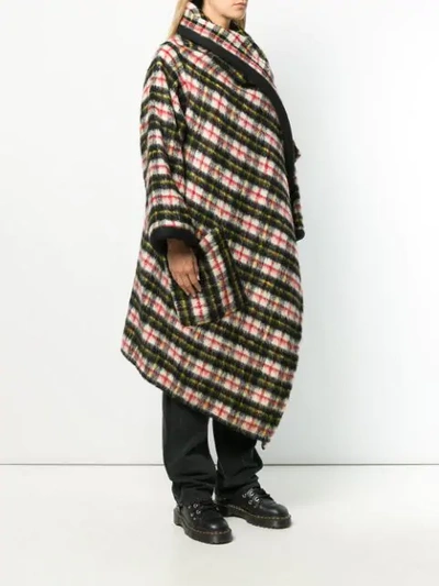 Pre-owned Jean Paul Gaultier Vintage Check Shawl-collar Coat In Black