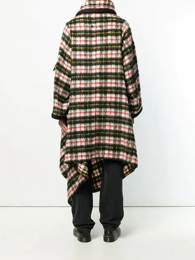 Pre-owned Jean Paul Gaultier Vintage Check Shawl-collar Coat In Black