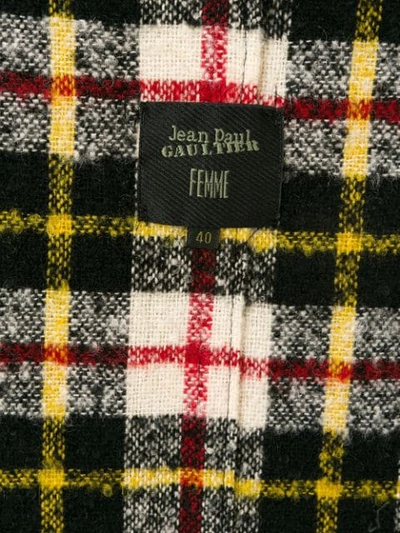 Pre-owned Jean Paul Gaultier Vintage Check Shawl-collar Coat In Black