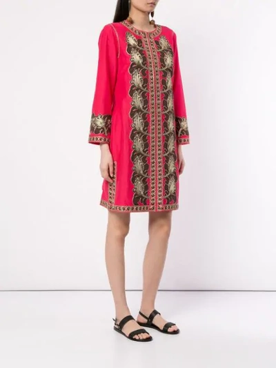 Shop Tory Burch Embroidered Midi Caftan In Pink