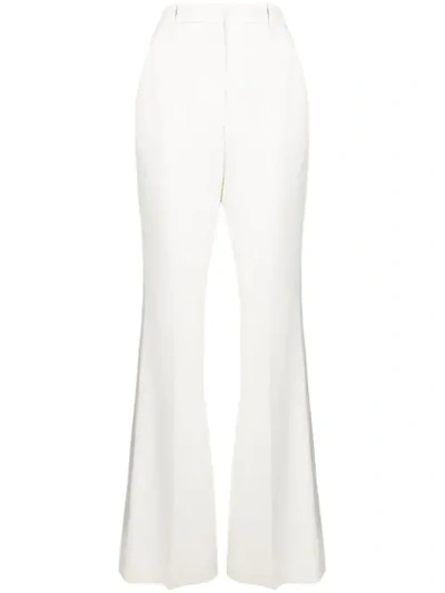 Shop Alexander Mcqueen High Waisted Bootcut Trousers In White