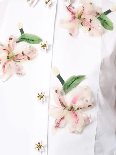 Shop Dolce & Gabbana Flower Appliqué Shirt In White