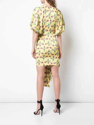 Shop Patbo Asymmetric Belted Mini Dress In Yellow