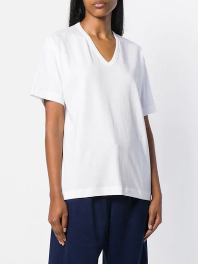 Shop Joseph V Neck Perfect Jersey T-shirt In White