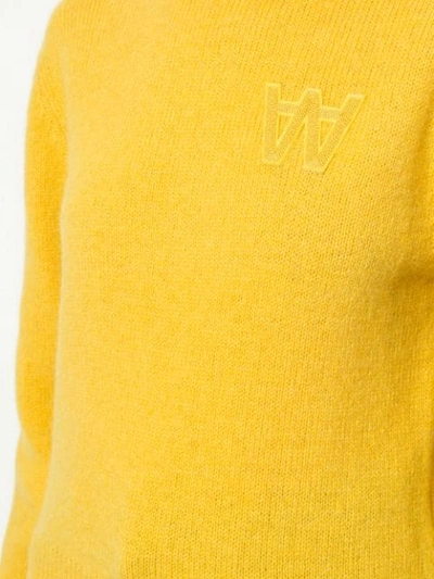 Shop Wood Wood Knit Logo Jumper - Yellow