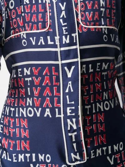 Shop Valentino Scarf Print Jumpsuit In Blue