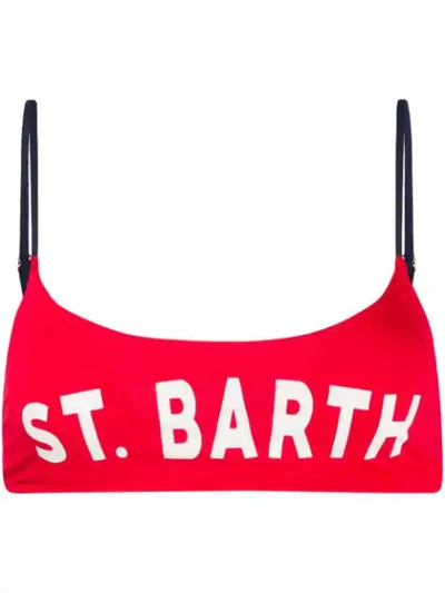 Shop Mc2 Saint Barth 'judy' Bikinioberteil Mit Print - Rot In Red