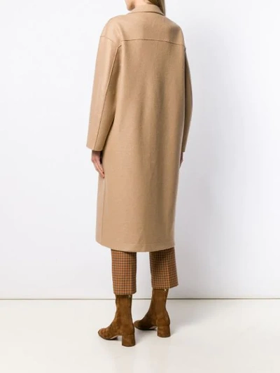 Shop Harris Wharf London Flap Pocket Detail Coat In Neutrals