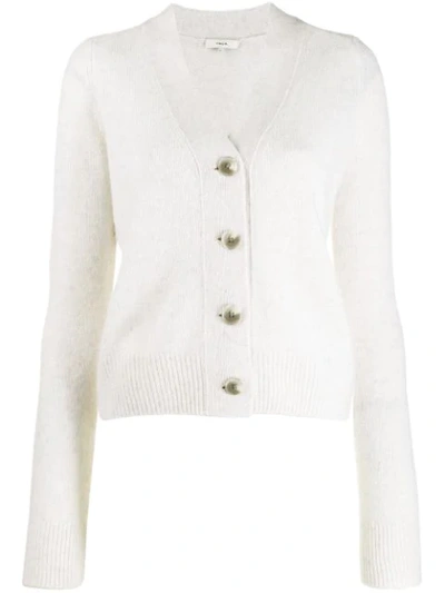 Shop Vince V-neck Cardigan In White