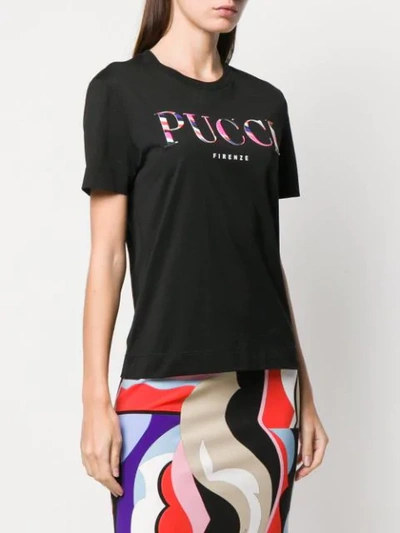 Shop Emilio Pucci Burle Print Logo T-shirt In Black