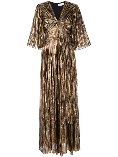 Shop Peter Pilotto Striped Metallic Gown In Gold