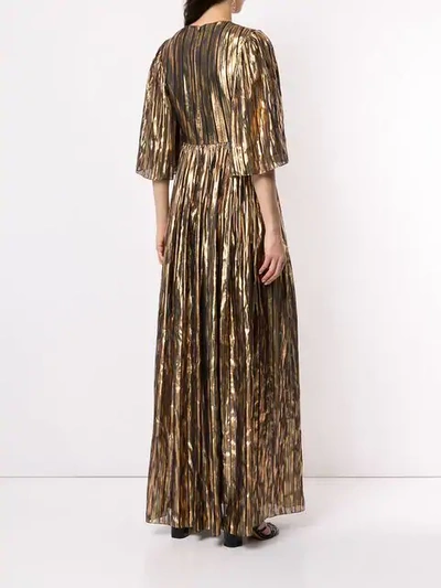Shop Peter Pilotto Striped Metallic Gown In Gold