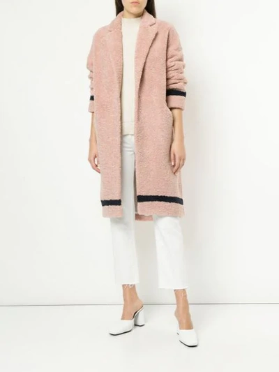 Shop Tu Es Mon Tresor Tu Es Mon Trésor Contrast Fitted Coat - Pink