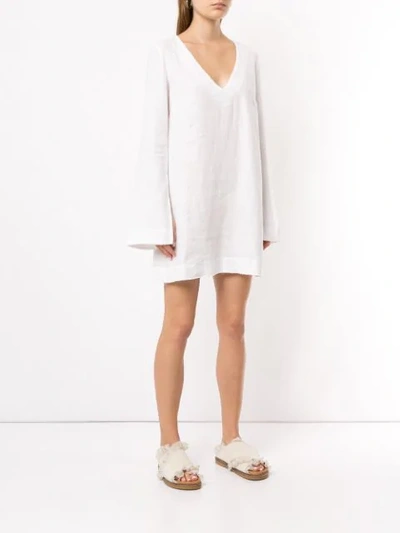 Shop Venroy V-neck Mini Dress In White