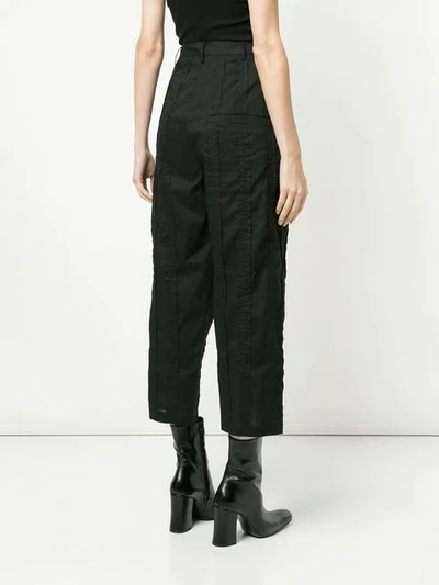 Shop Aleksandr Manamïs Cropped Trousers In Black