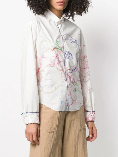 Shop Rohka Sketch Print Shirt In White