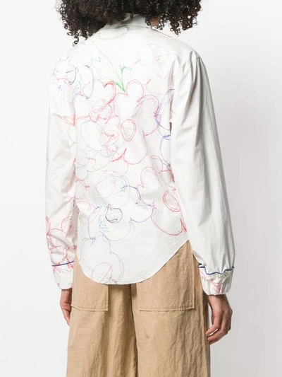 Shop Rohka Sketch Print Shirt In White