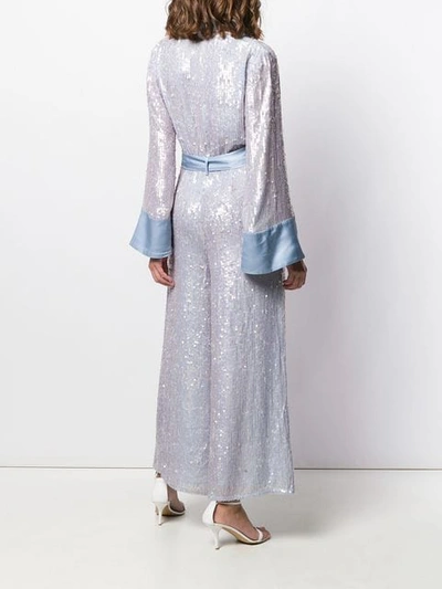 Shop Temperley London Bia Sequinned Jumpsuit In Periwinkle