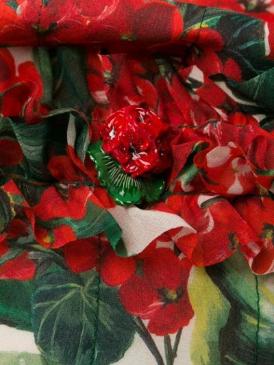 Shop Dolce & Gabbana Floral Ruffle Coat In Hav03