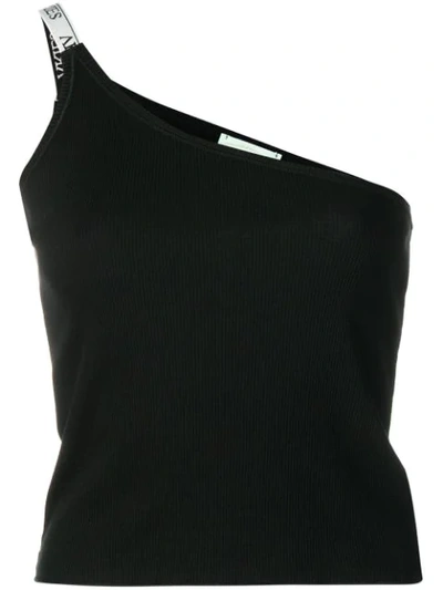 Shop Aries One Shoulder Vest Top - Black