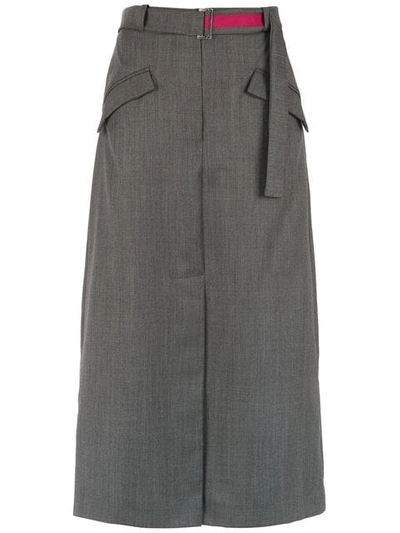 Shop Alcaçuz Lise Midi Skirt In Grey