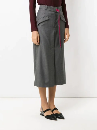Shop Alcaçuz Lise Midi Skirt In Grey