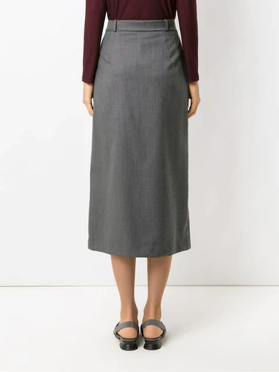 Shop Alcaçuz Lise Midi Skirt In Grey