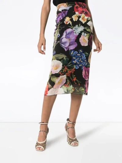 Shop Dolce & Gabbana Floral Print Stretch In Hnbb1 Multicoloured