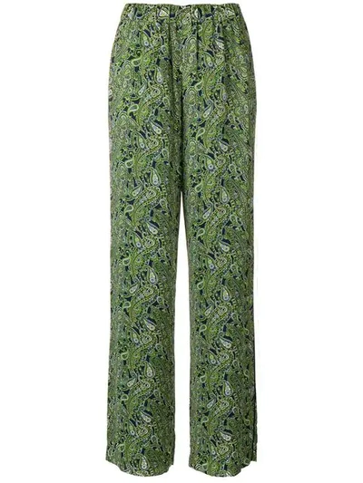Shop Michael Michael Kors Paisley Print Trousers In Green