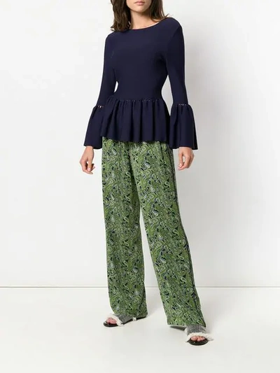 Shop Michael Michael Kors Paisley Print Trousers In Green