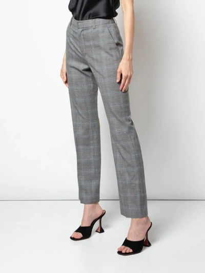 Shop Adeam Check Creased Trousers In Grey