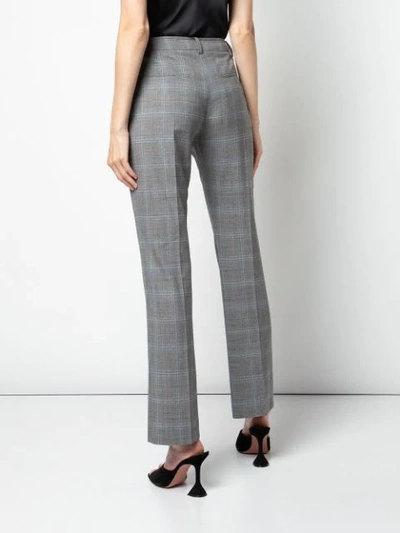 Shop Adeam Check Creased Trousers In Grey