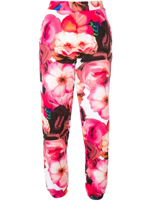 Msgm Tapered Jogging Floral Bottoms In 01 | ModeSens