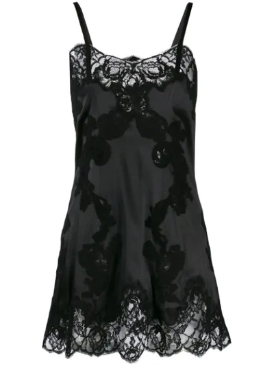 Shop Dolce & Gabbana Minikleid Mit Spitze In Black