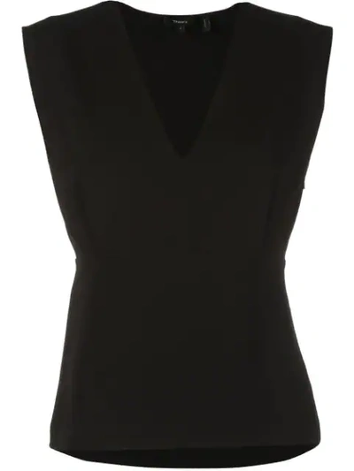 Shop Theory V-neck Blouse In Black