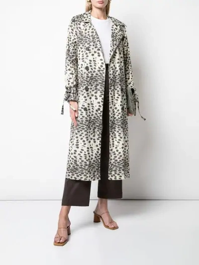 Shop Sea Double Breasted Leopard Print Coat In Neutrals