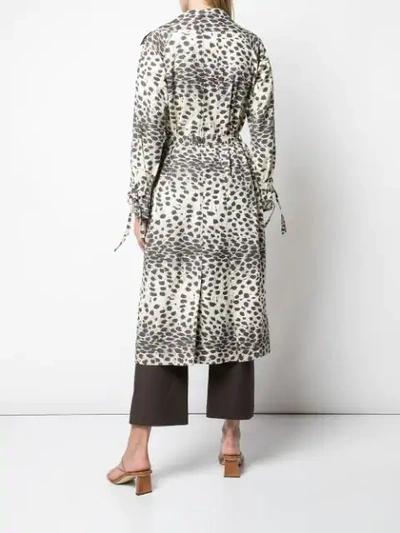 Shop Sea Double Breasted Leopard Print Coat In Neutrals