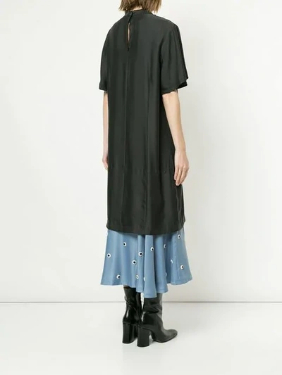 Shop Toga Layer Detail Midi Dress In Black