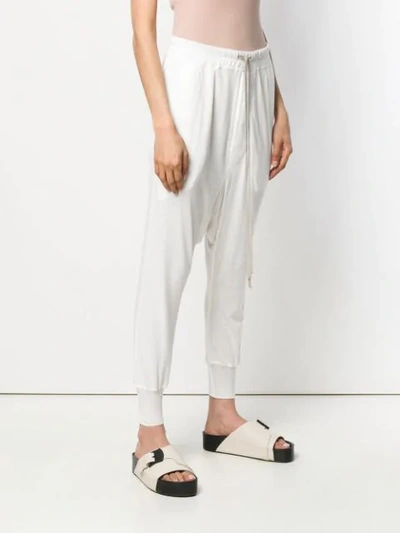 RICK OWENS LILIES DROP-CROTCH TROUSERS - 白色