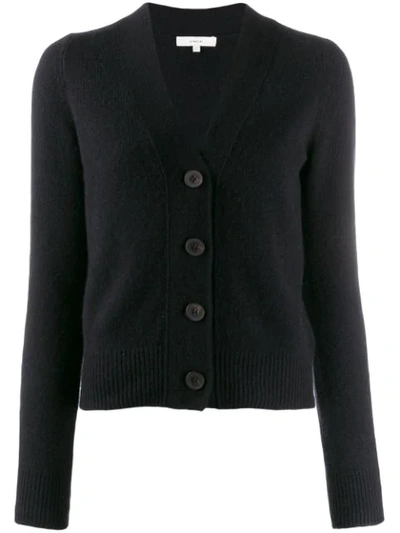 Shop Vince V-neck Cardigan In Black