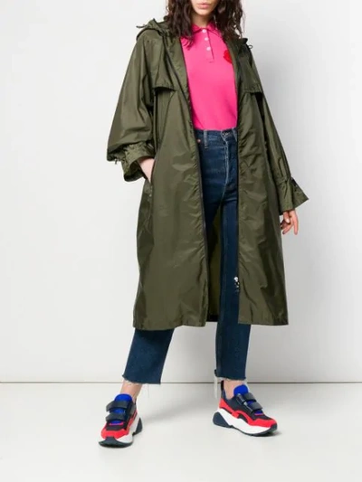 Shop Moncler Satin-shell Raincoat In Green