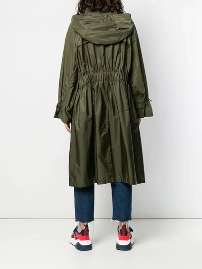 Shop Moncler Satin-shell Raincoat In Green