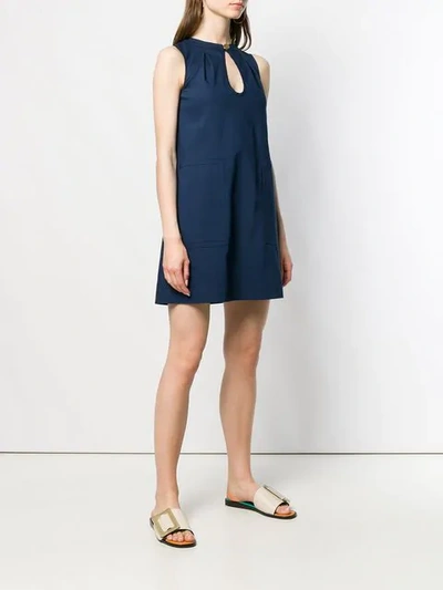 Shop Blanca Keyhole Shift Dress In Blue