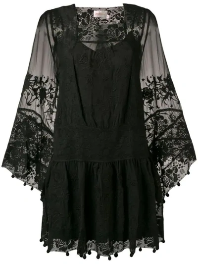 lace-embroidered shift dress