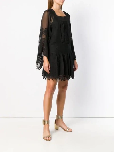 lace-embroidered shift dress