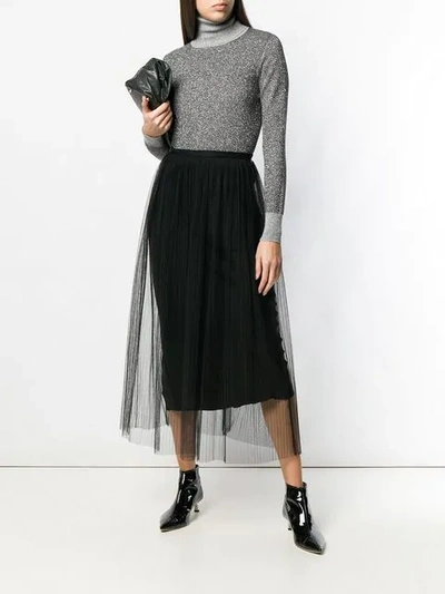 Shop Maison Margiela Tulle Overlay Skirt In Black