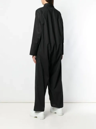 Shop Mm6 Maison Margiela Shirt Style Jumpsuit In Black