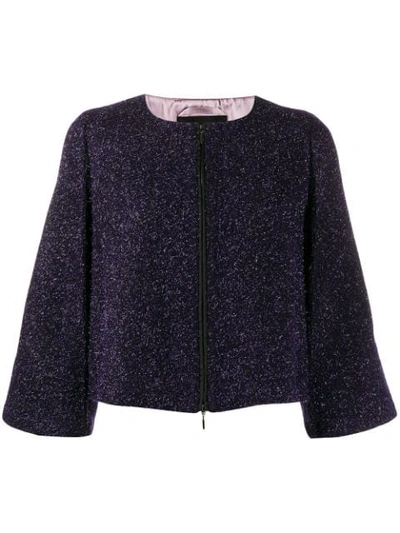 Shop Emporio Armani Cropped Jacket In Purple